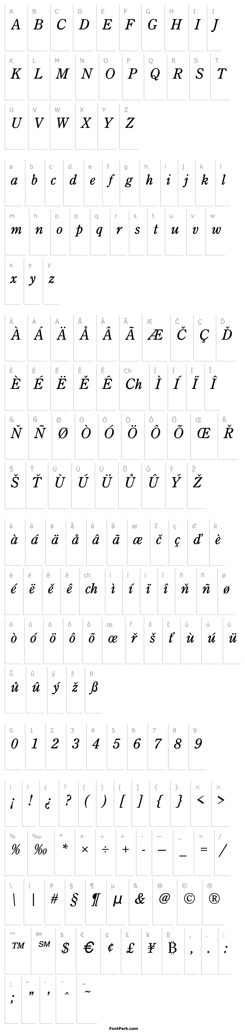 Overview CenturyOldStyT Italic