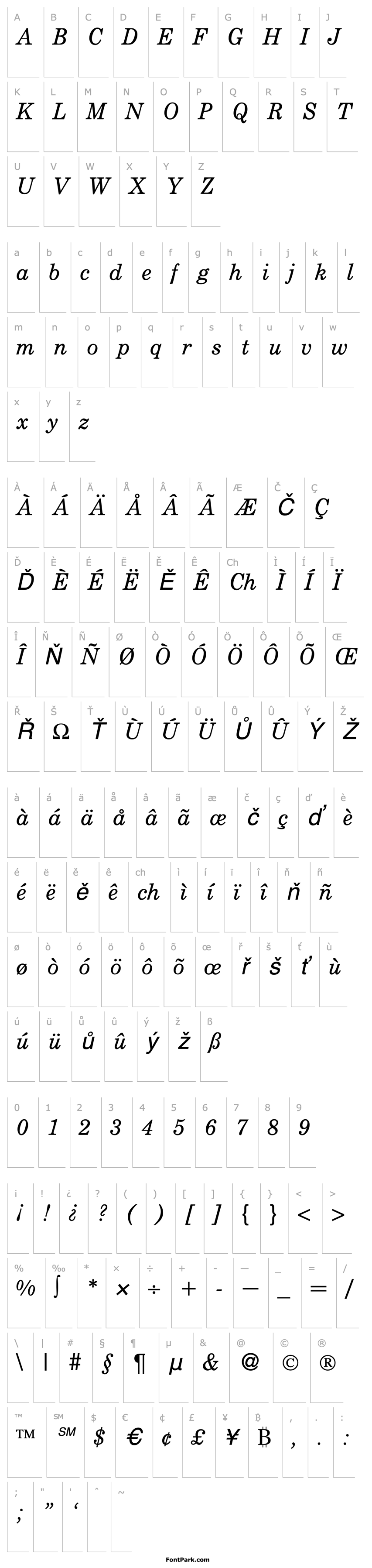 Overview CenturySchoolbook-RegularItalic