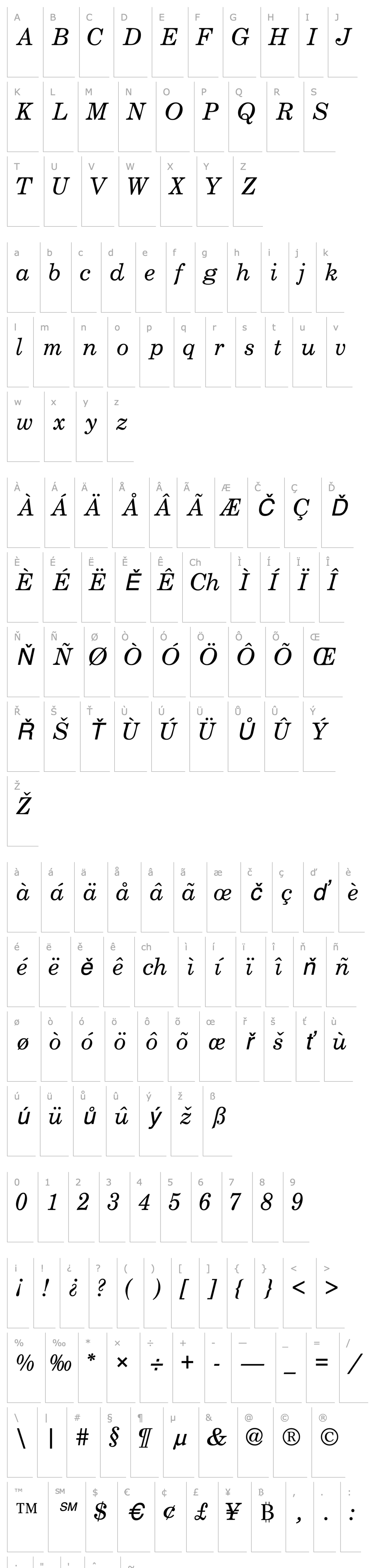 Overview CenturySchoolbookSSK Italic