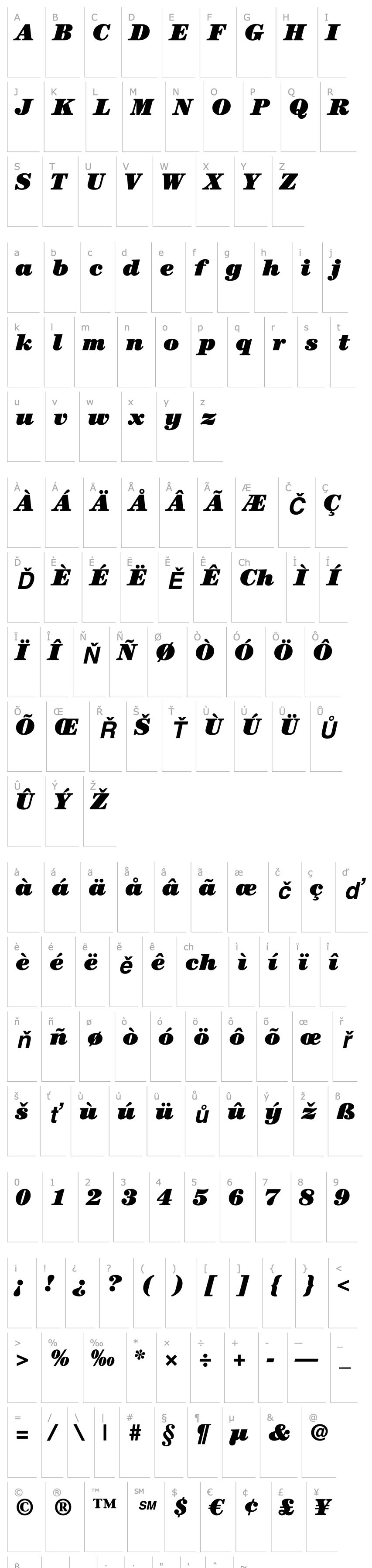 Přehled CenturyStd-UltraItalic