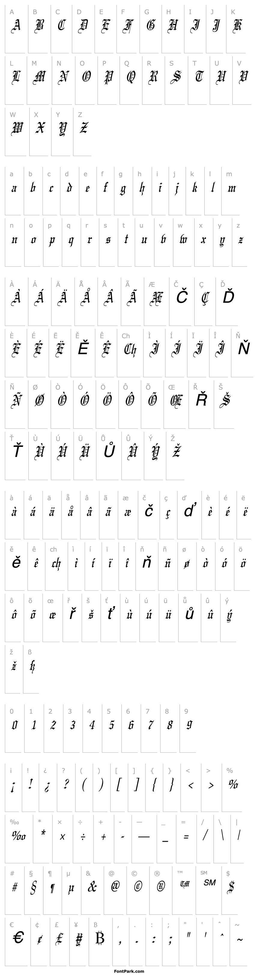 Overview CertificateCondensed Italic