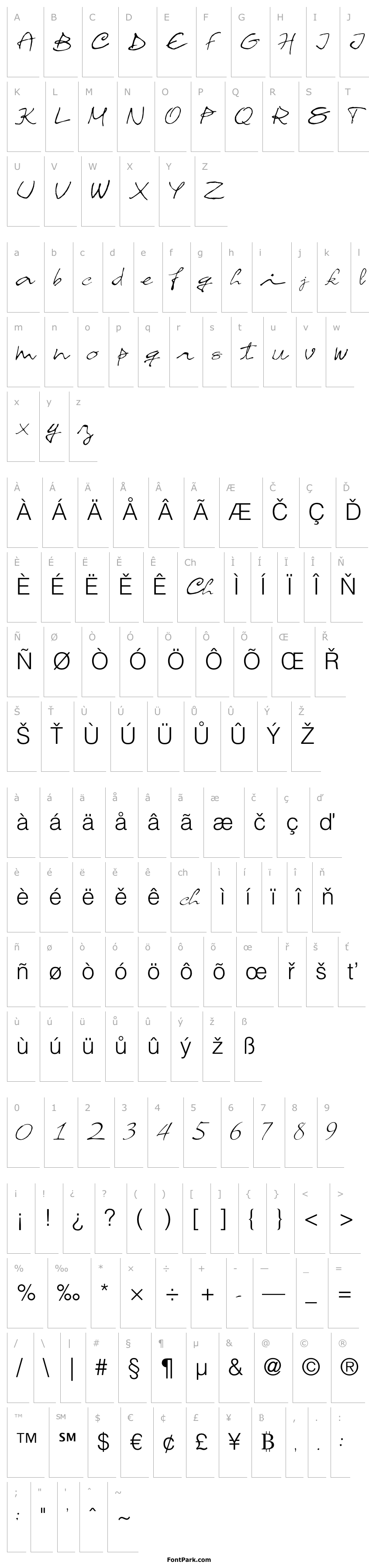 Přehled Chacross script Regular