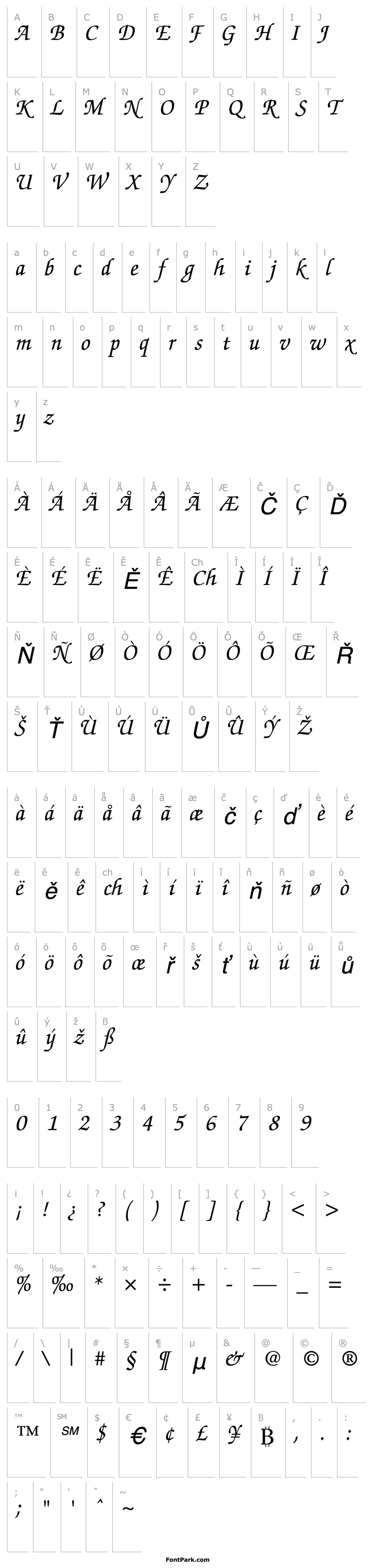 Overview Chancery Script SSi Italic