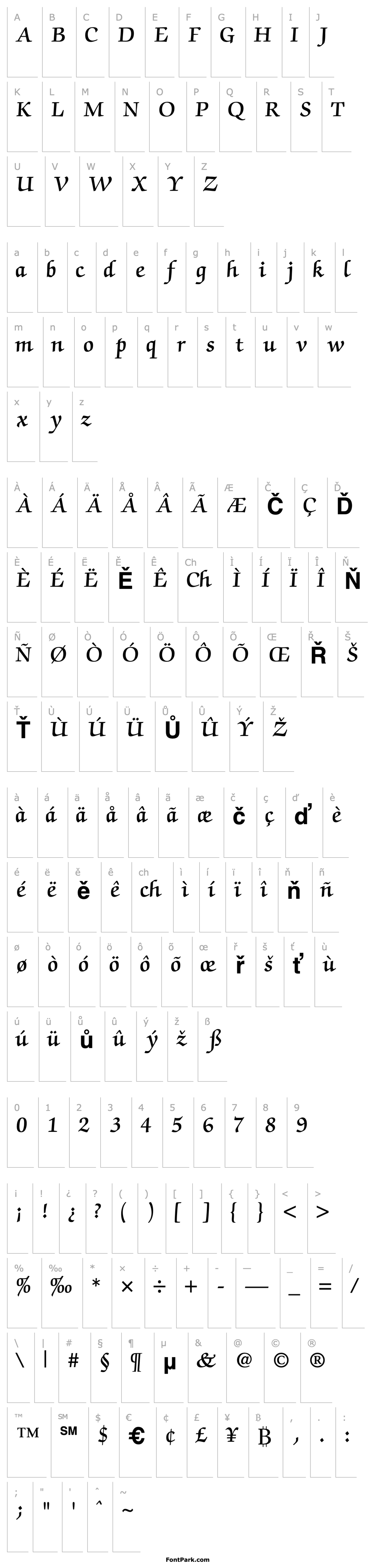 Přehled ChanceryScriptSSK Bold