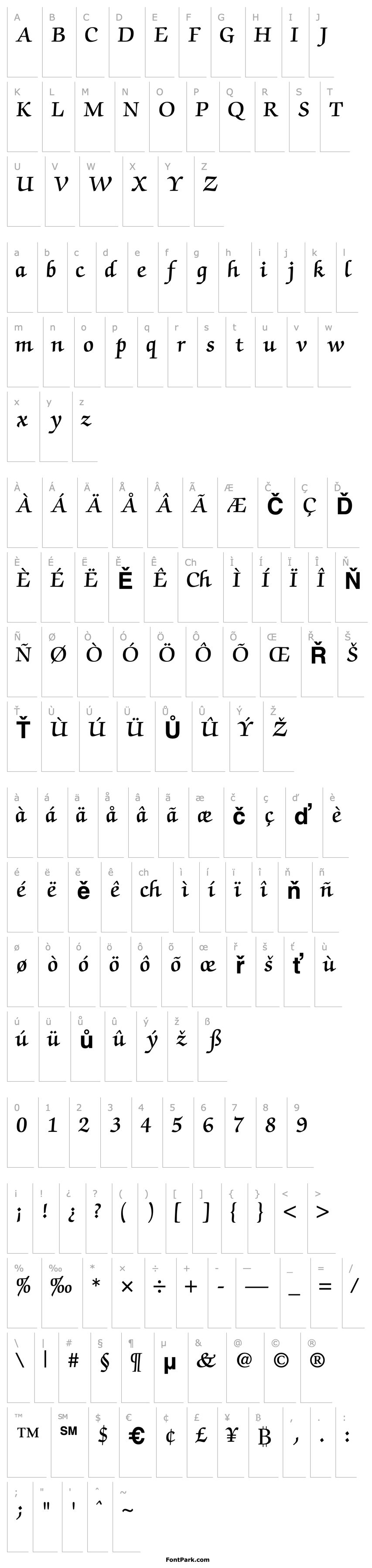 Overview ChanceryScriptSSK SemiBold