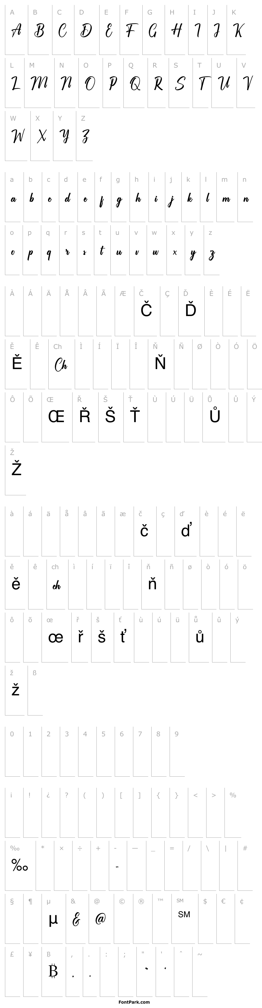 Přehled Chaprile Calligraphy