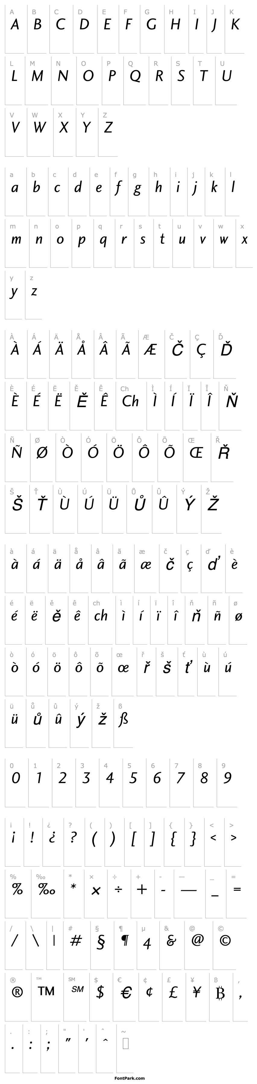 Overview CharlotteSans BookItalic