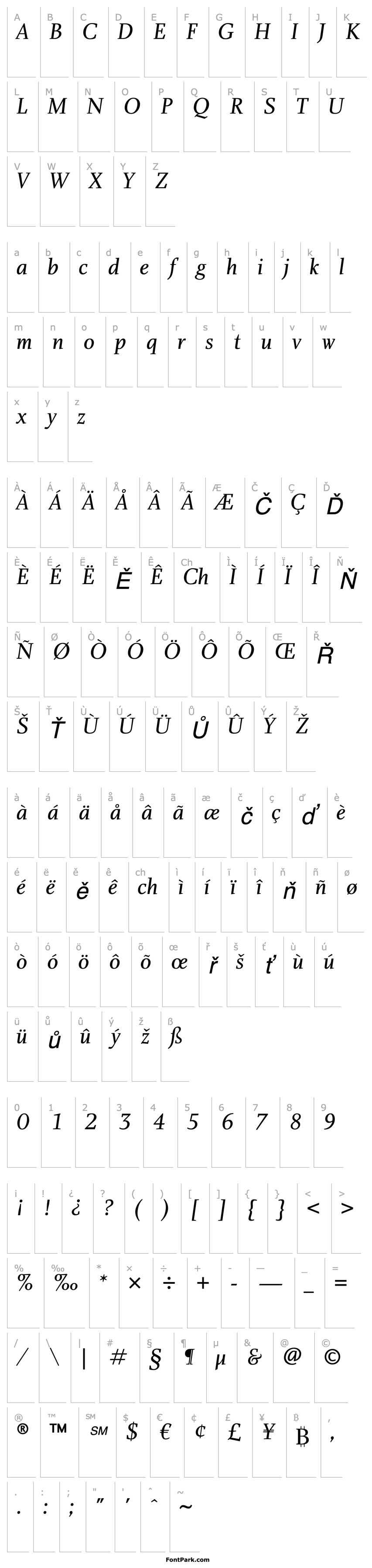 Přehled CharlotteStd-BookItalic