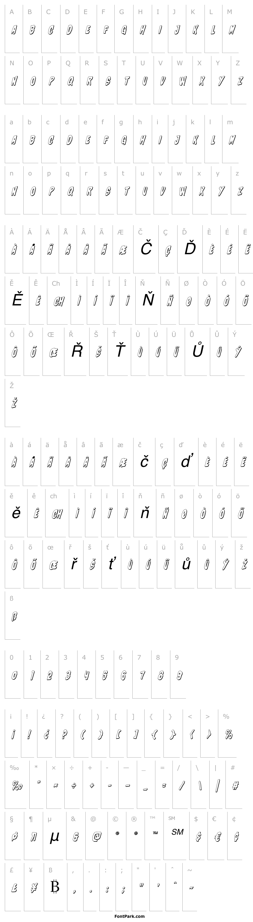 Overview Charmling 3D Italic