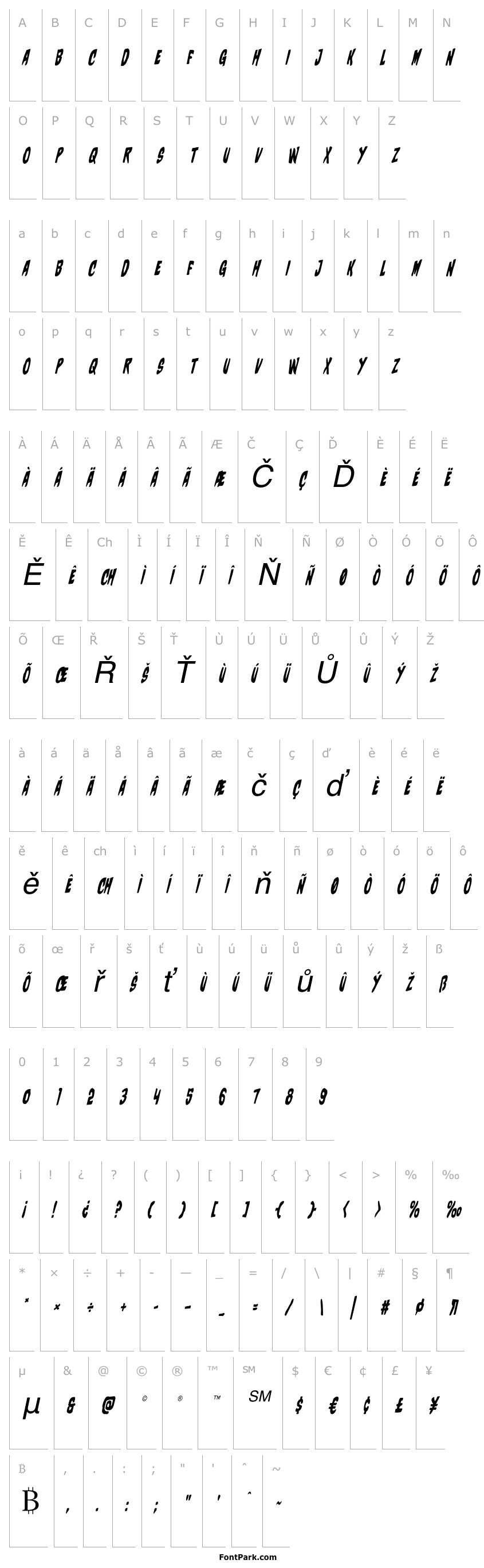 Přehled Charmling Condensed Italic