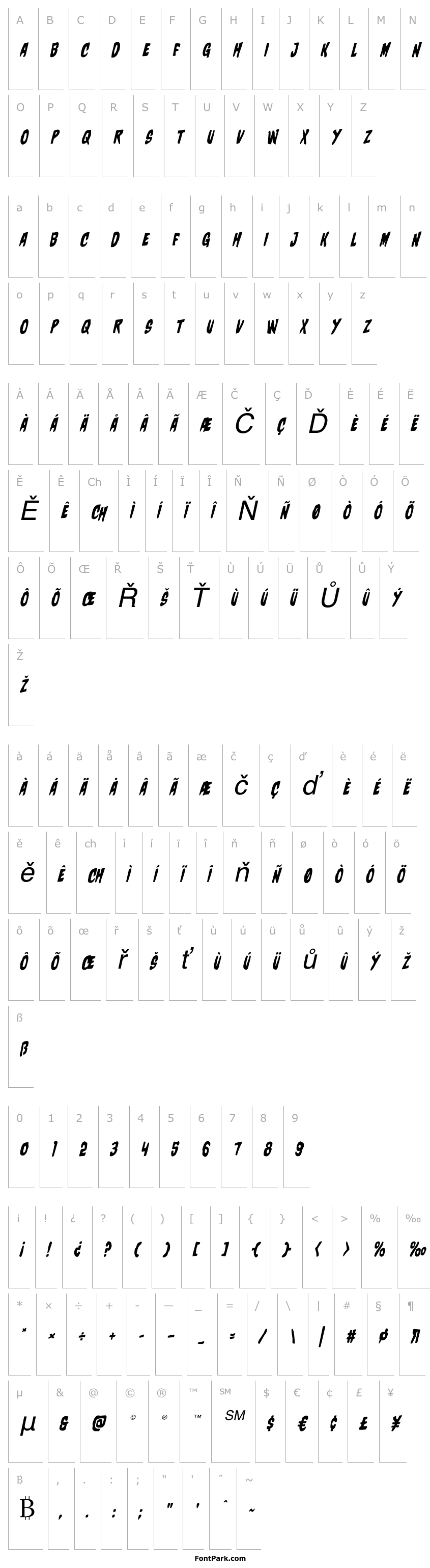 Overview Charmling Staggered Italic