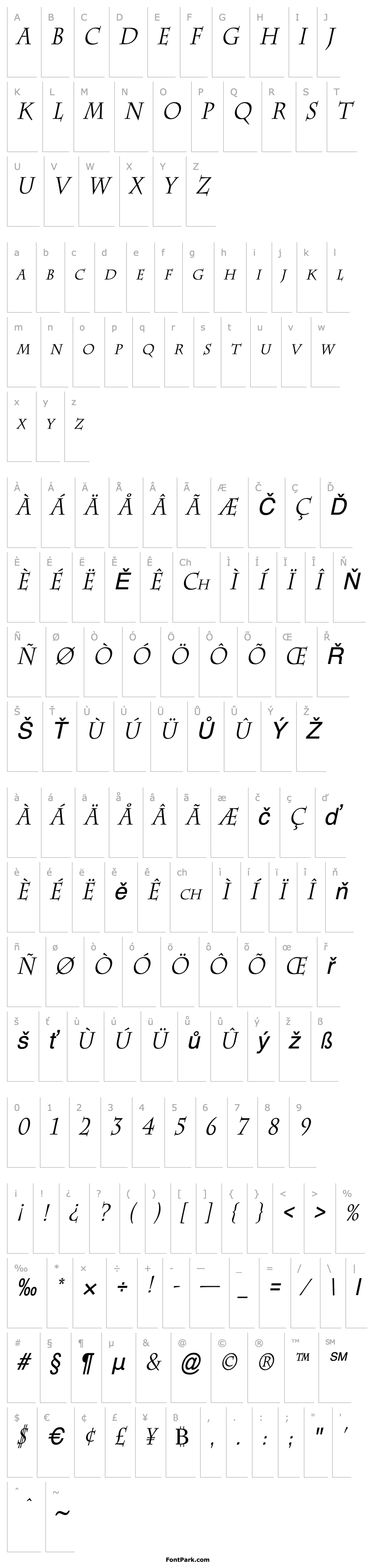 Overview Chaz Condensed Italic