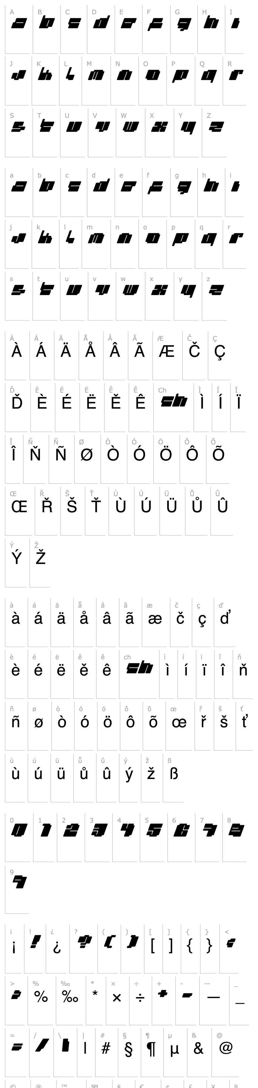 Overview cheaptype (italic)