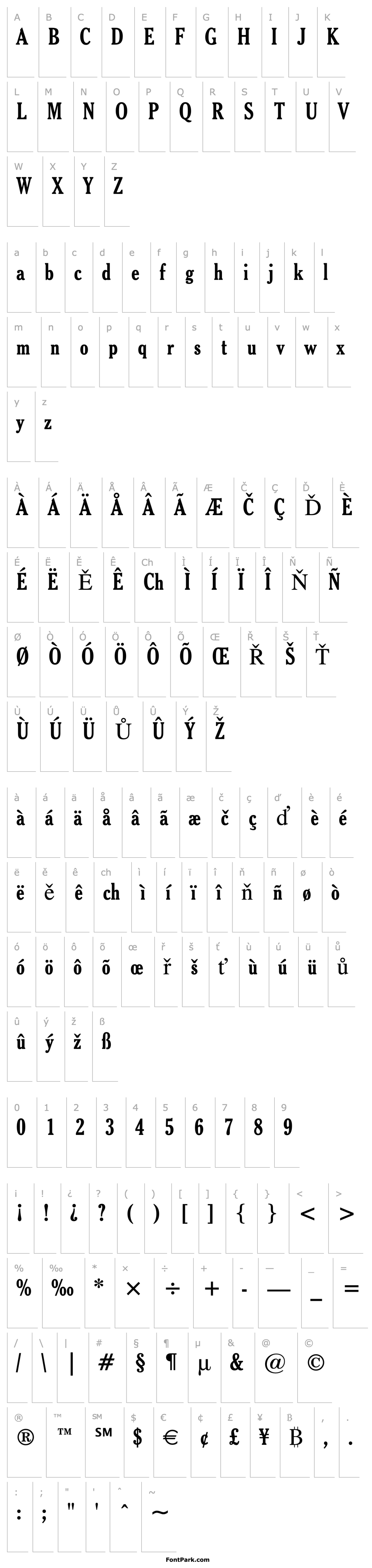 Overview Cheltenham Bold Condensed BT