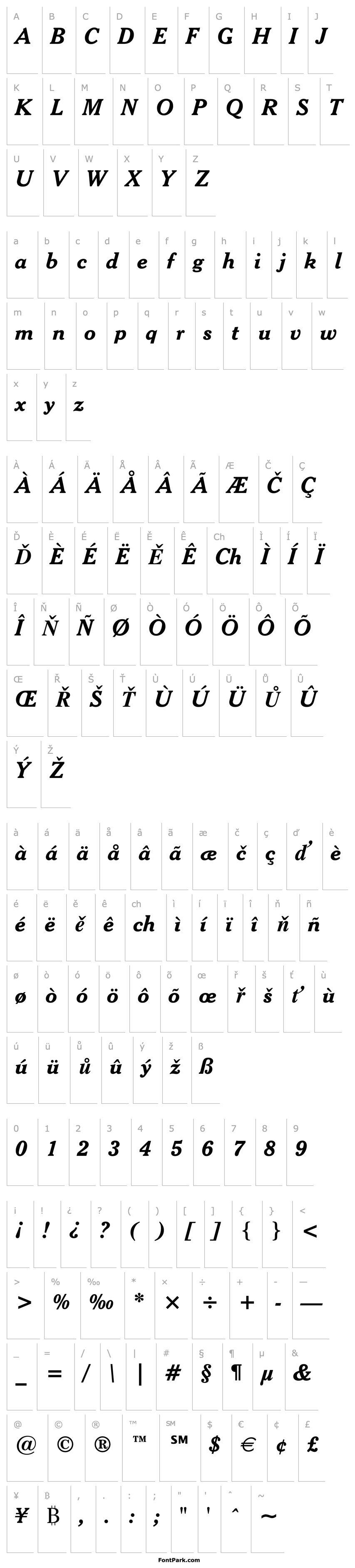 Overview Cheltenham Bold Italic BT