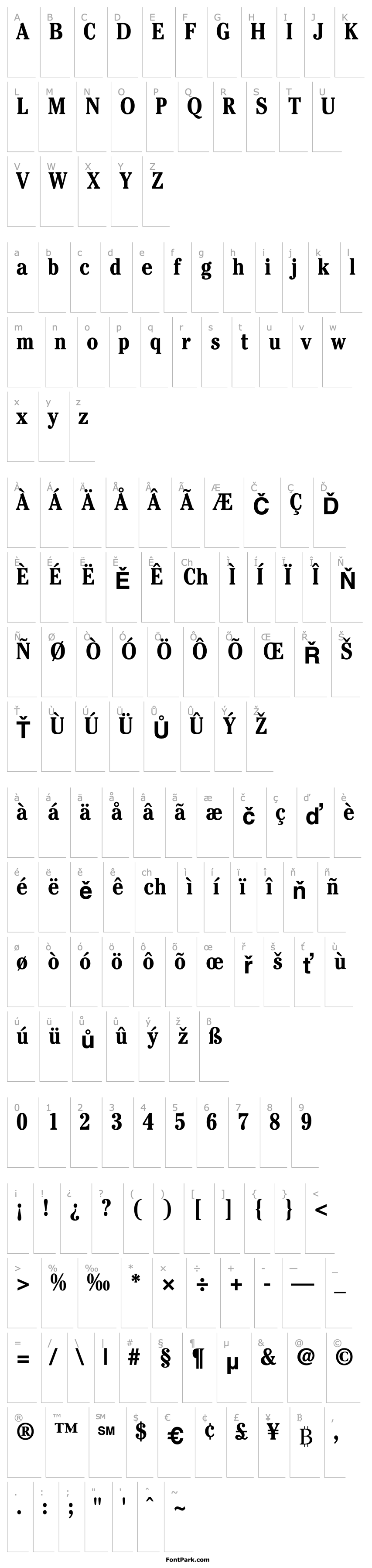 Overview Cheltenham Condensed SSi Bold Condensed