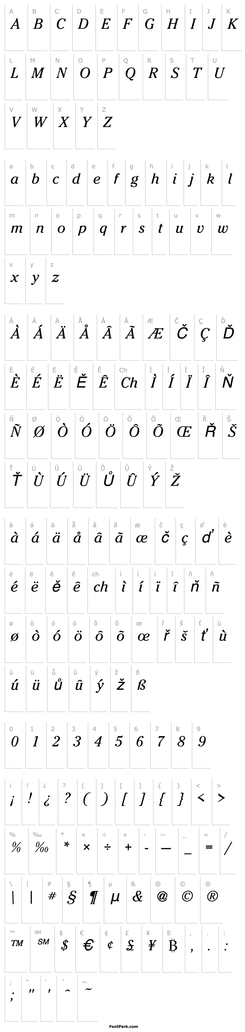 Overview Cheltenham Italic