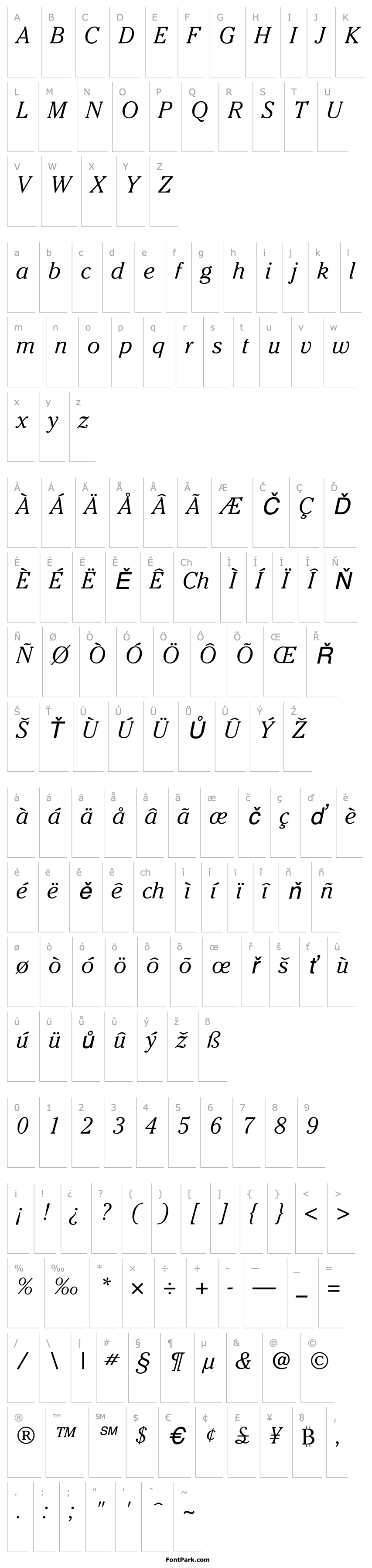 Overview Cheltenham LightItalic