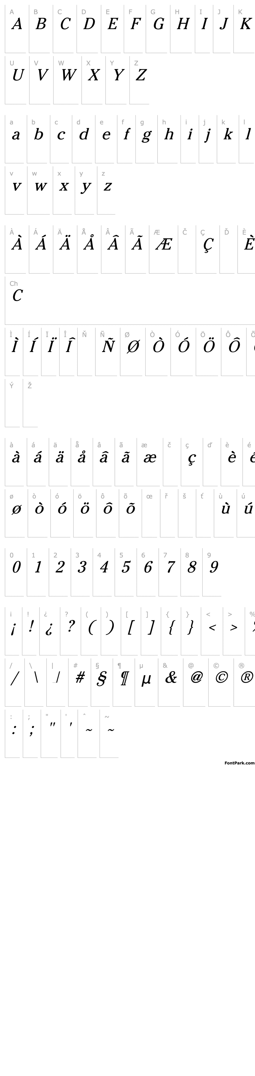 Overview Cheltenham-Normal Italic