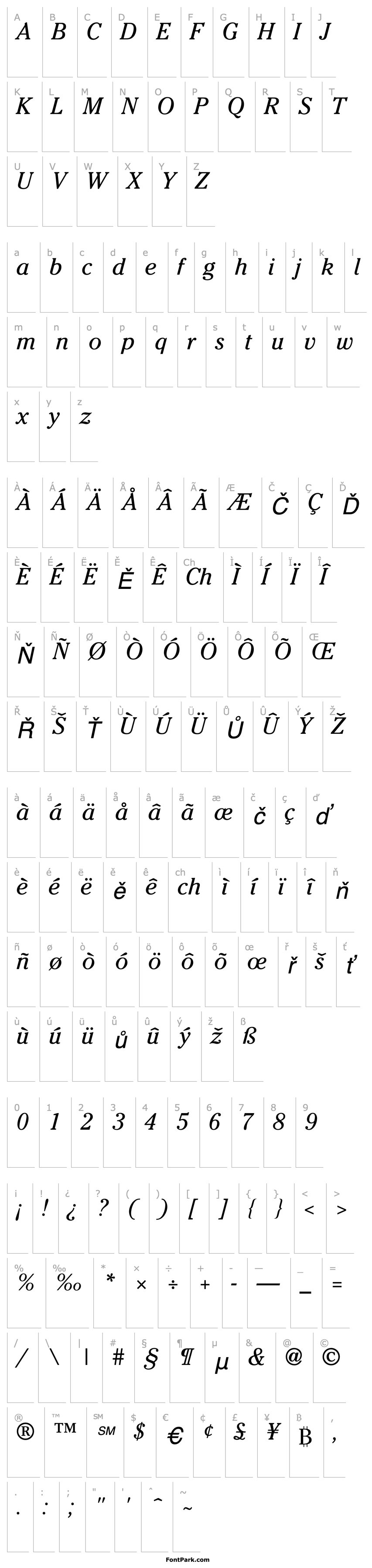 Overview Cheltenham SSi Italic