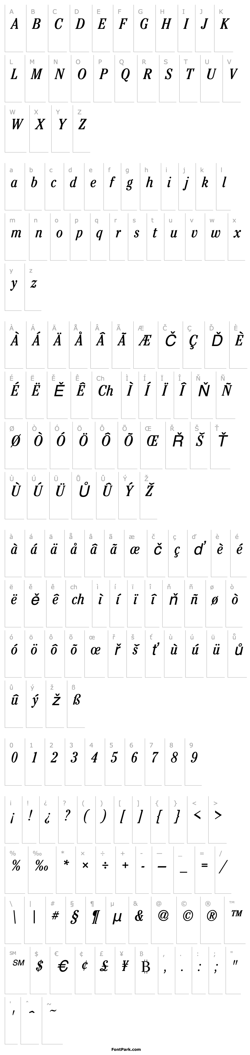 Overview CheltenhamCond Italic