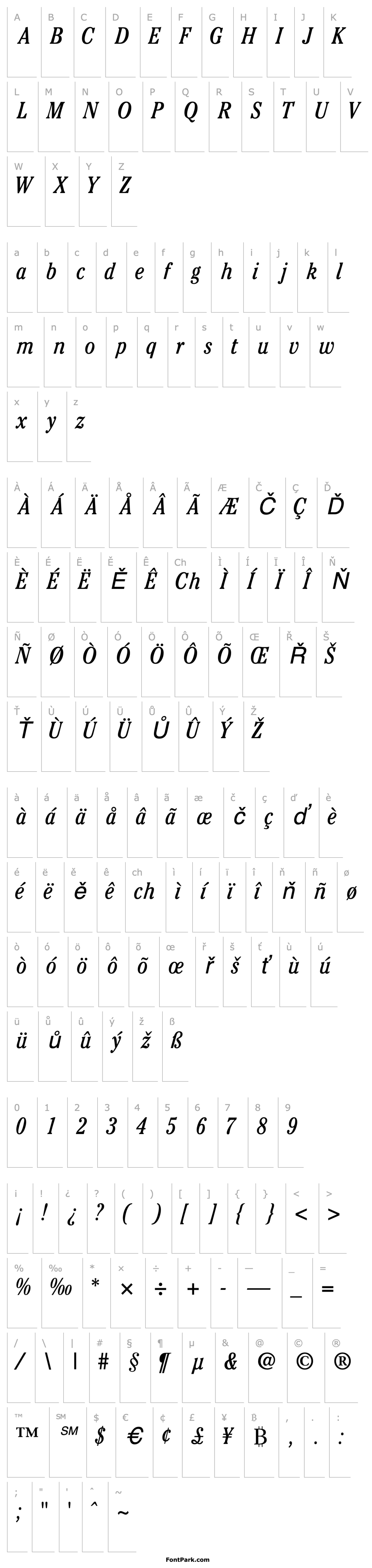 Overview CheltenhamCondSSK Italic