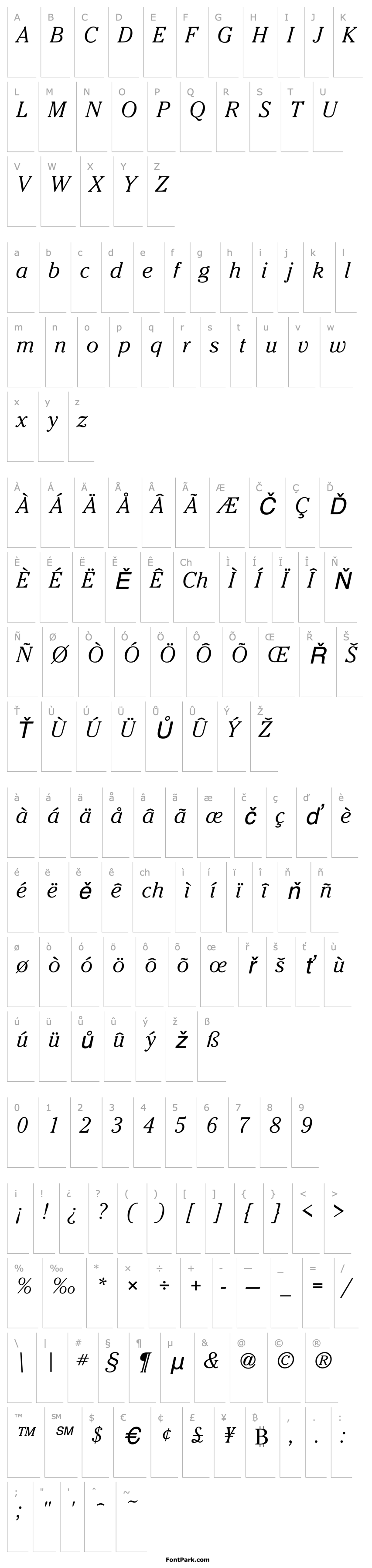 Overview CheltenhamLH Italic