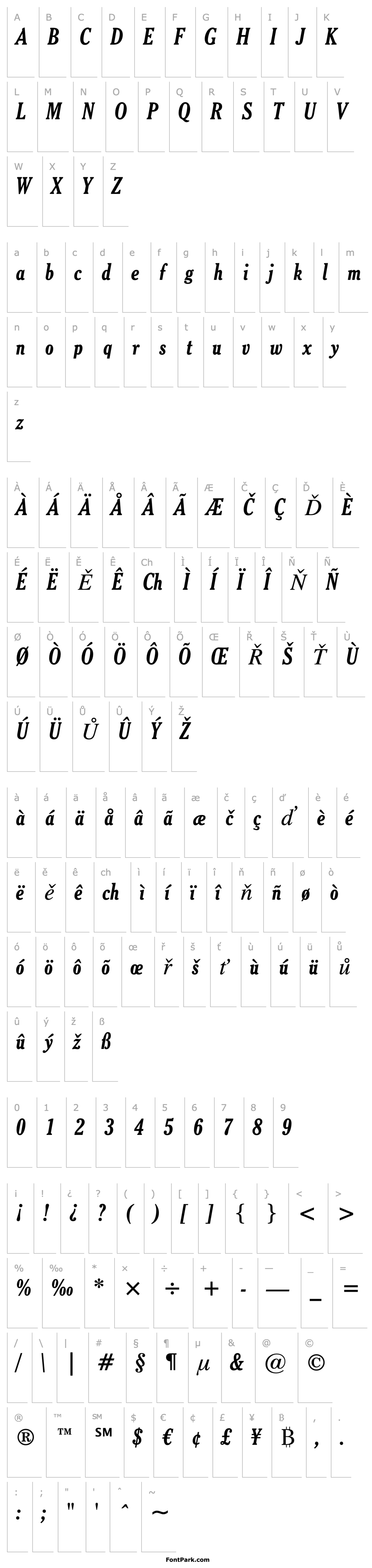 Overview Cheltenhm BdCn BT Bold Italic