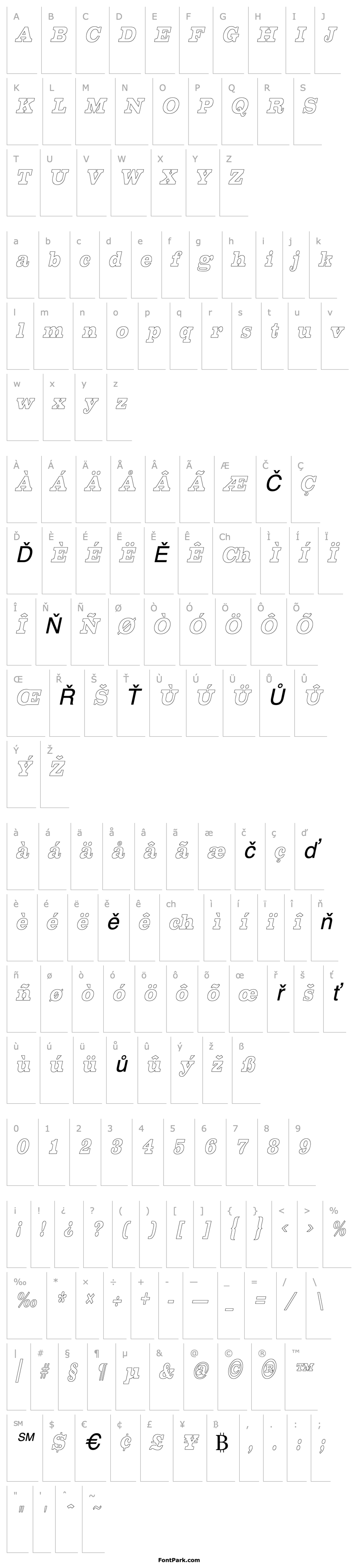 Přehled ChestnutOutlineCondensed Oblique