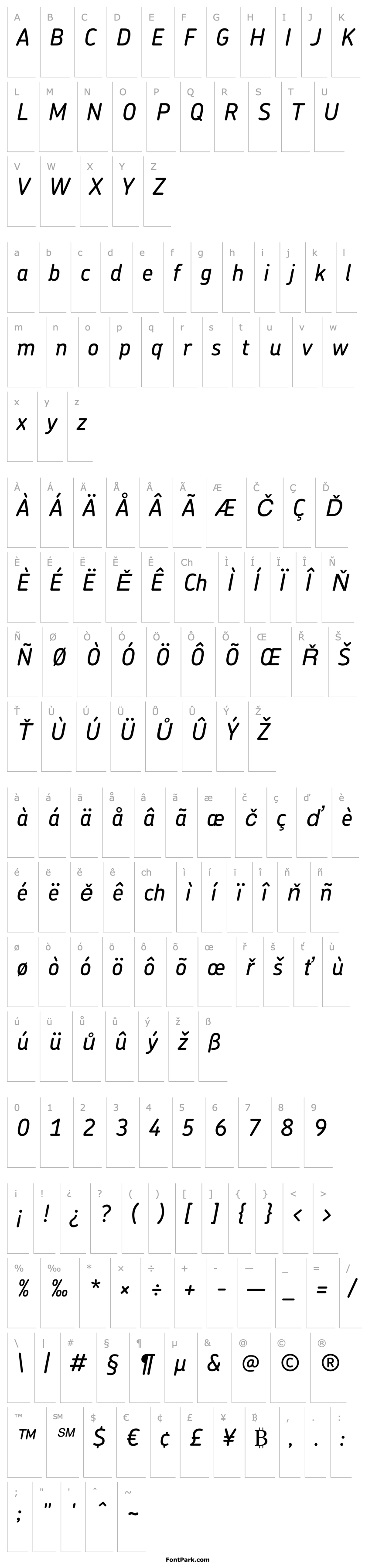 Přehled ChevinMediumItalic