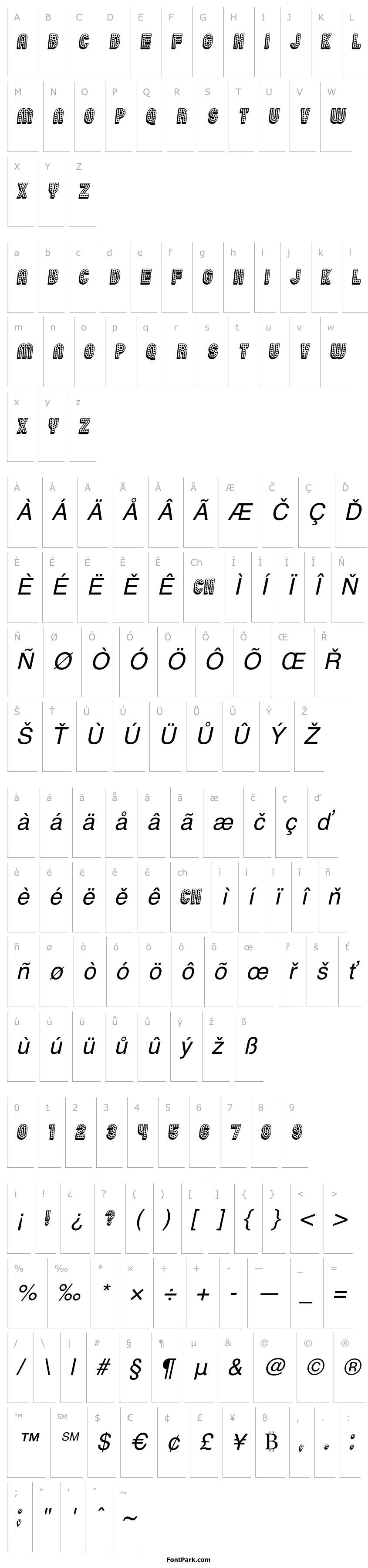 Přehled Chicago 3D Italic