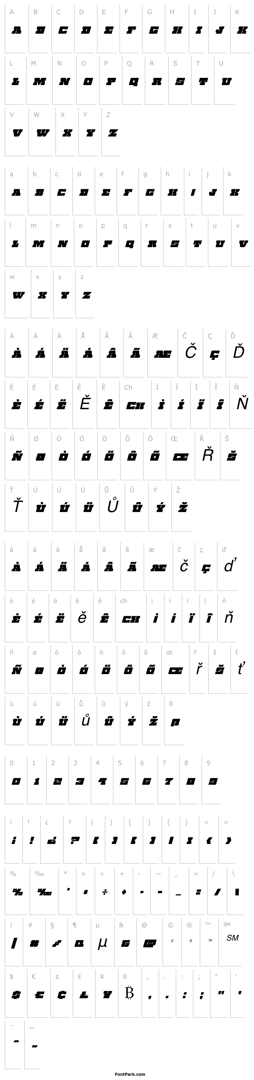 Přehled Chicago Express Condensed Italic