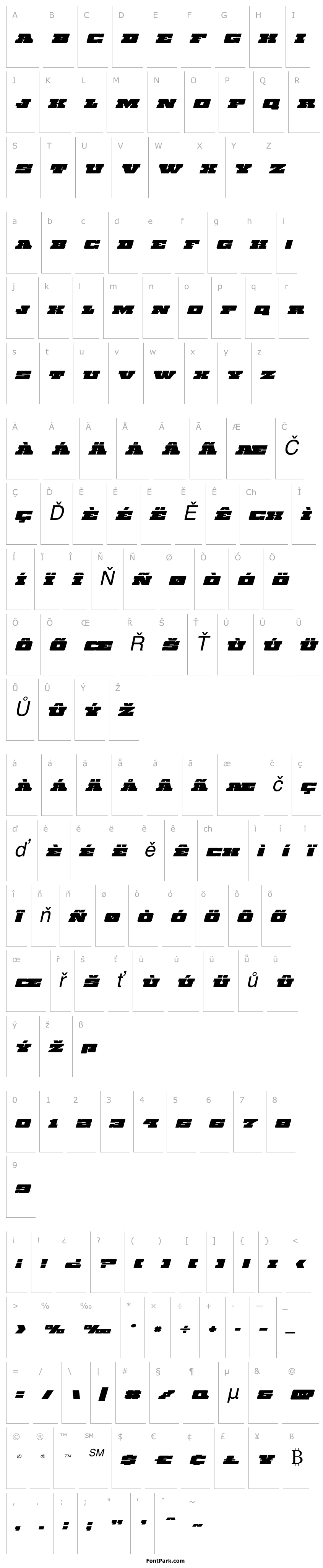 Přehled Chicago Express Expanded Italic