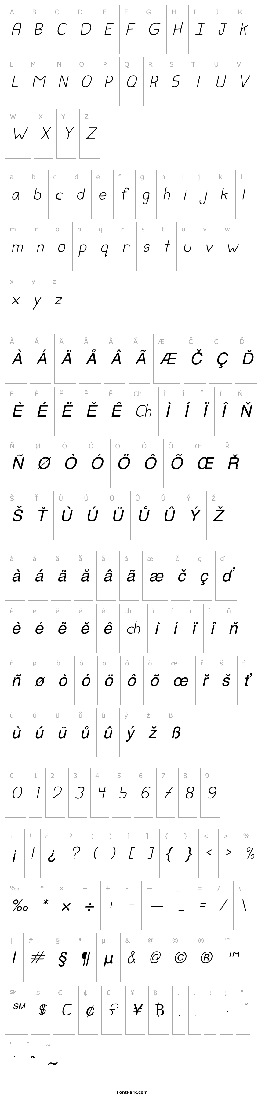 Přehled Child's Hand Italic