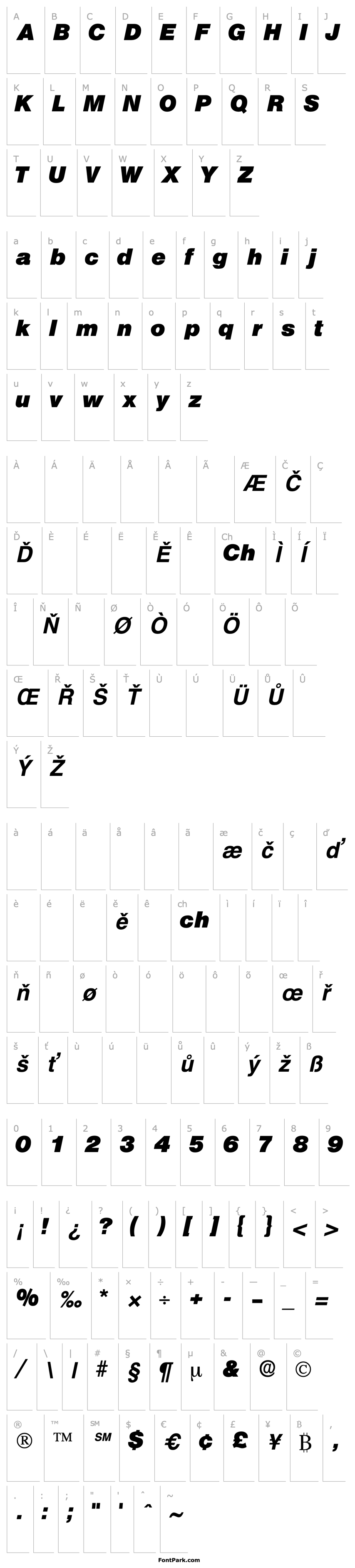 Přehled ChoqueDisplaySSK BoldItalic