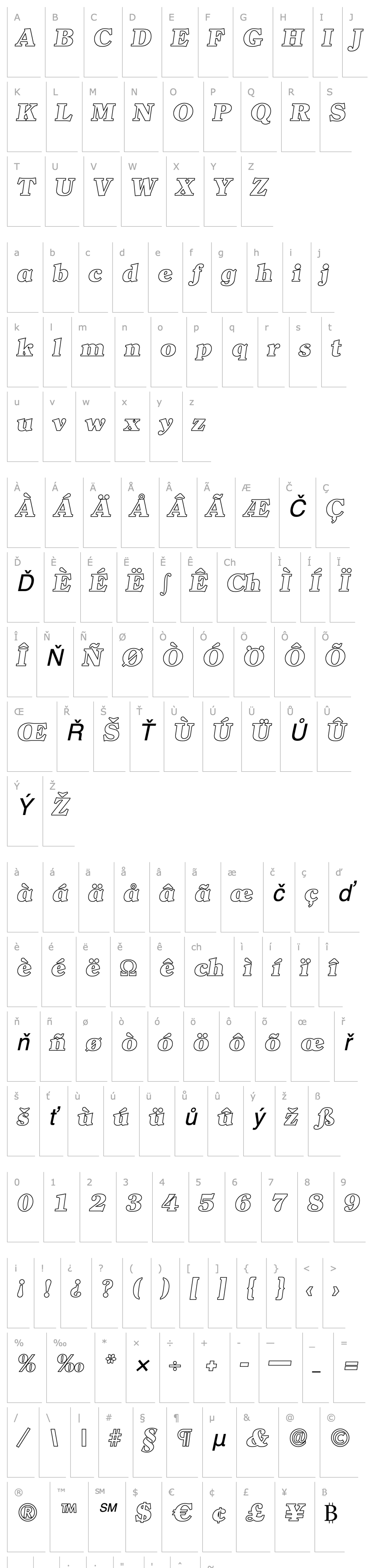 Přehled ChristianBeckerOutline-Heavy Italic