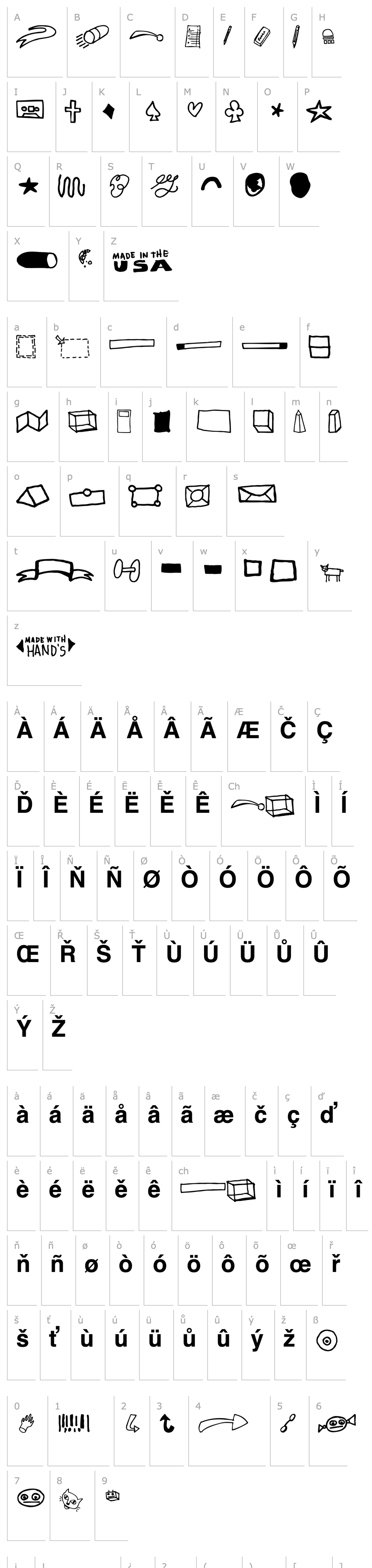 Overview Cinahand Dingbats