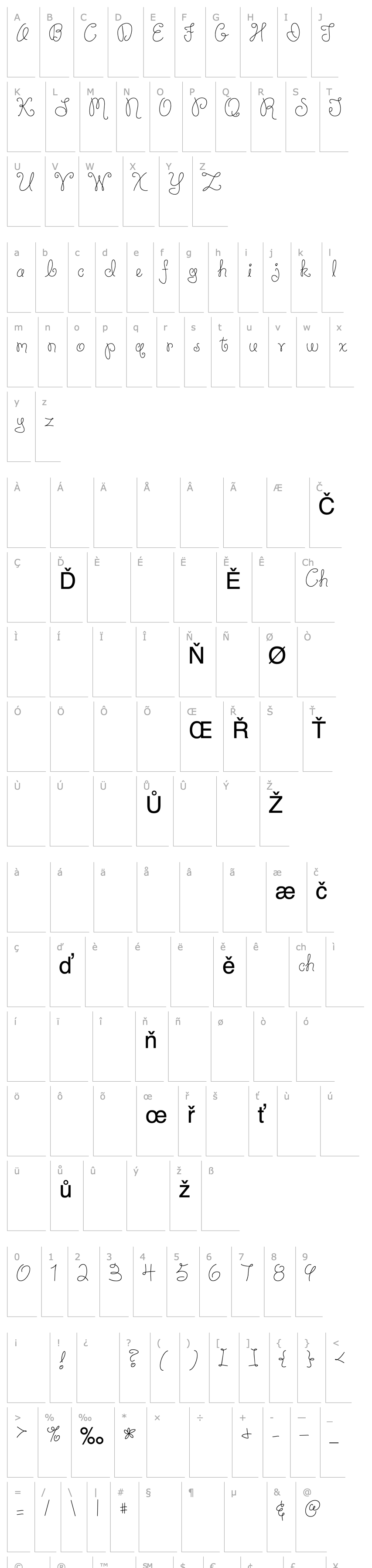 Přehled CK Curly Cursive