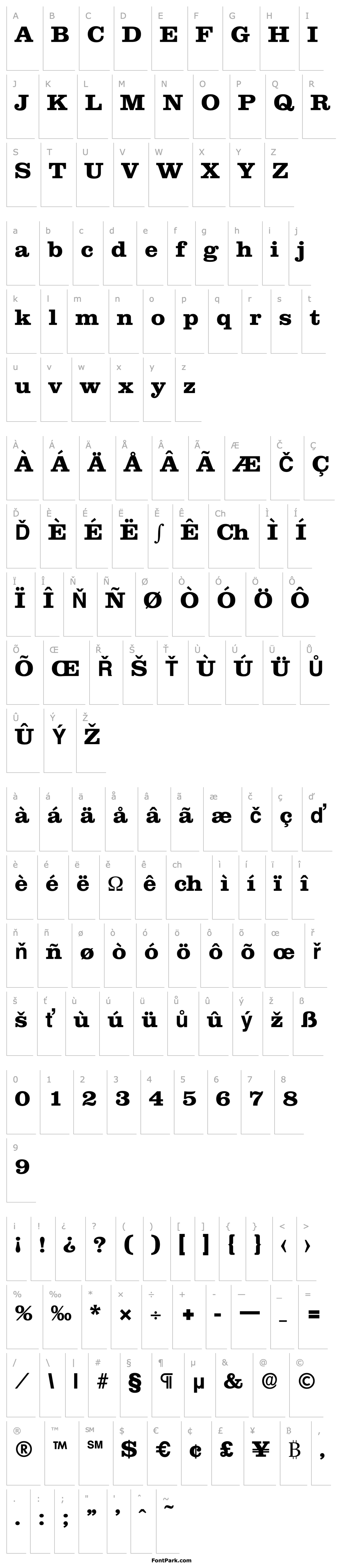 Přehled Clarendon-Serial-ExtraBold-Regular