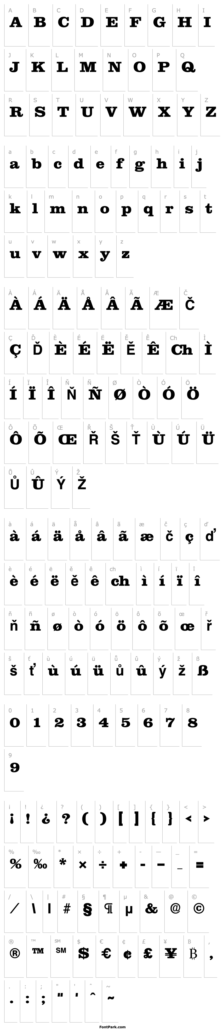 Přehled Clarxndon-ExtraBold