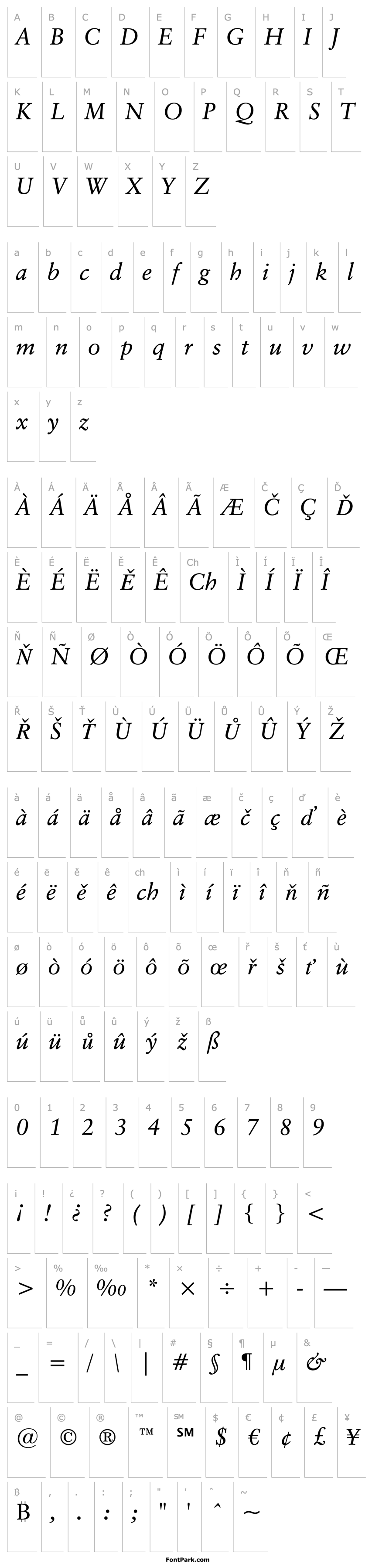 Overview ClassGarmnd BT Italic