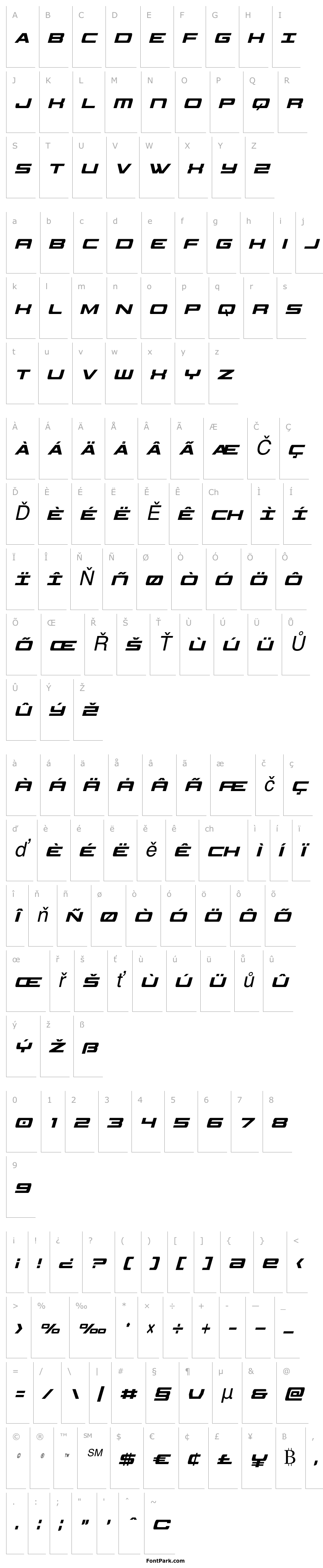 Overview Classic Cobra Extra-Condensed Italic