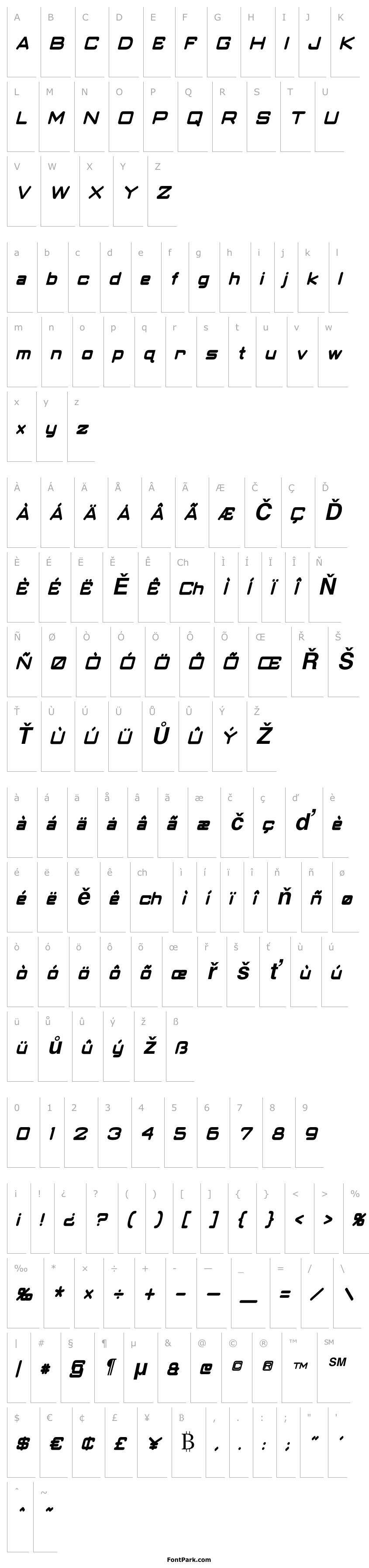 Overview Classic Robot Condensed Bold Italic