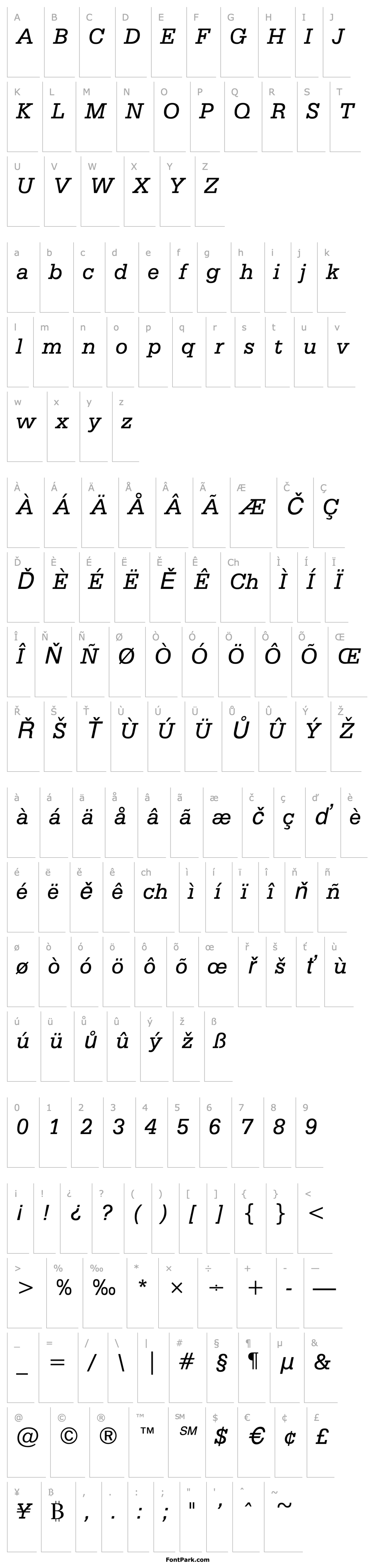 Overview Classic Typewriter Italic