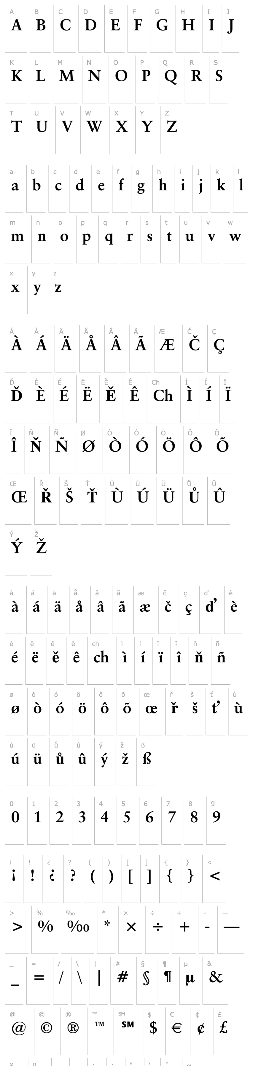 Overview Classical Garamond Bold BT