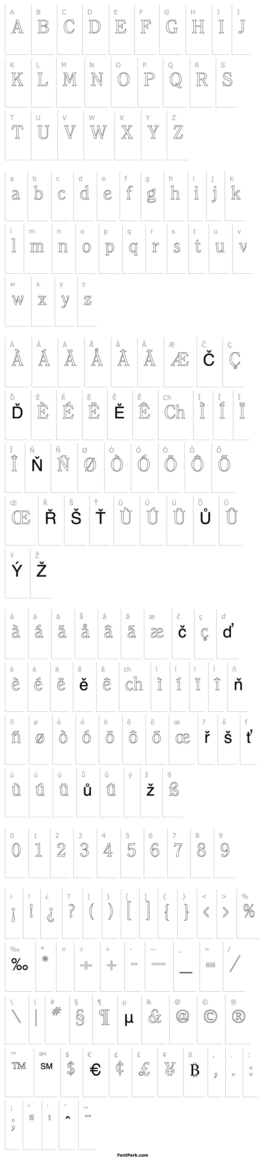 Přehled Clearface Outline Regular