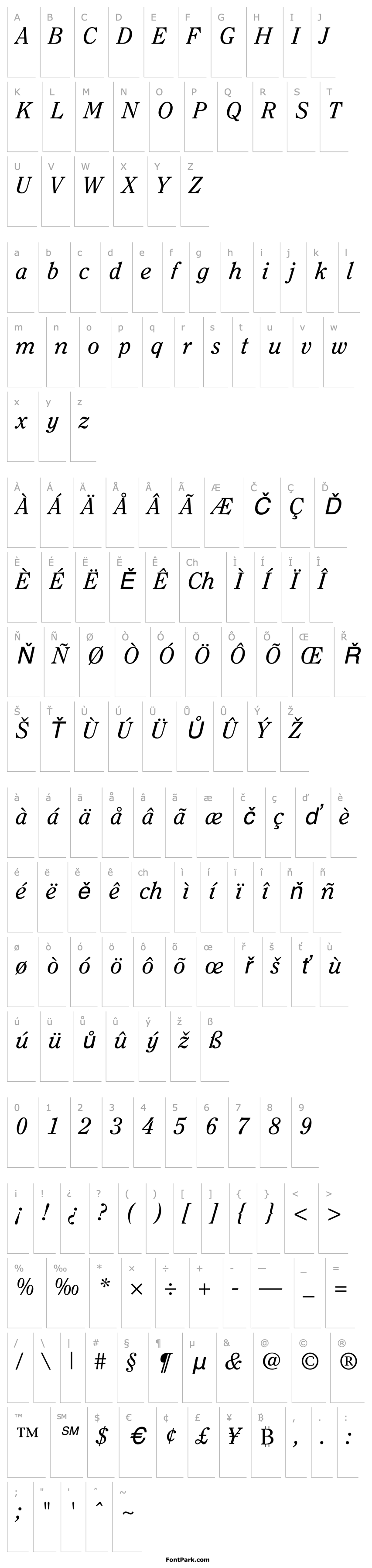 Overview Clearface-RegularItalic