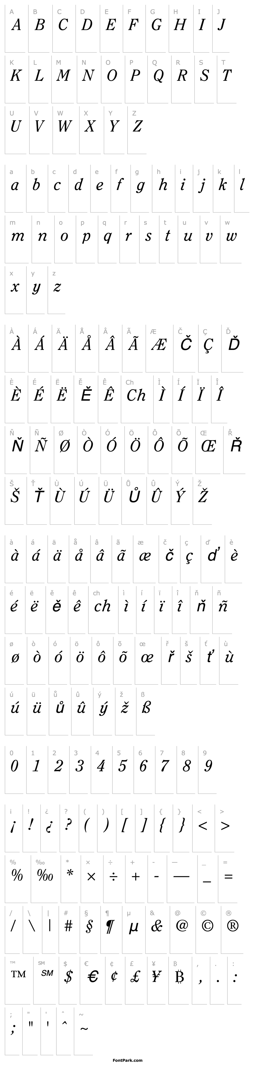 Přehled ClearfaceSSK Italic