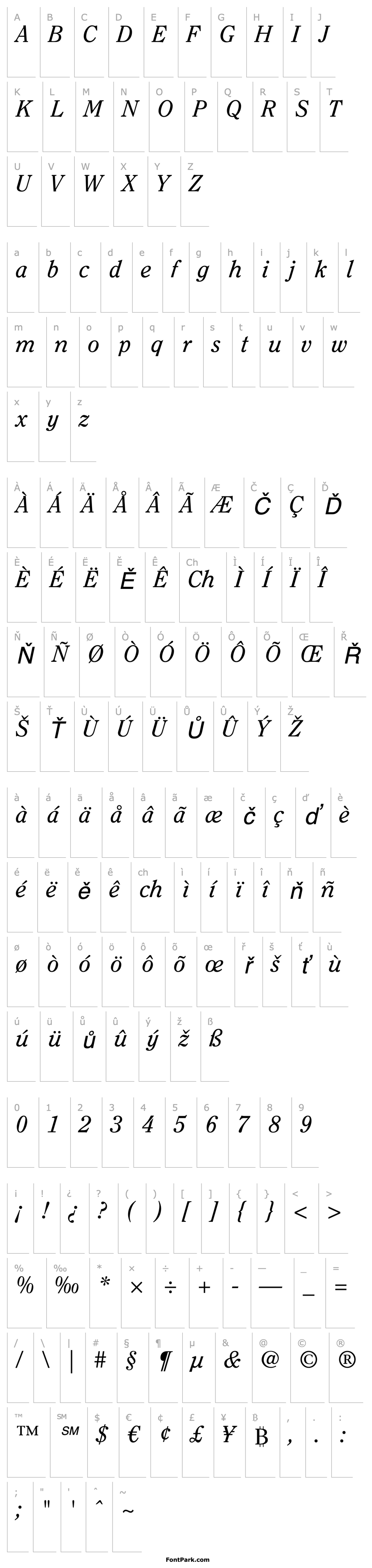 Přehled ClearfaceStd-Italic