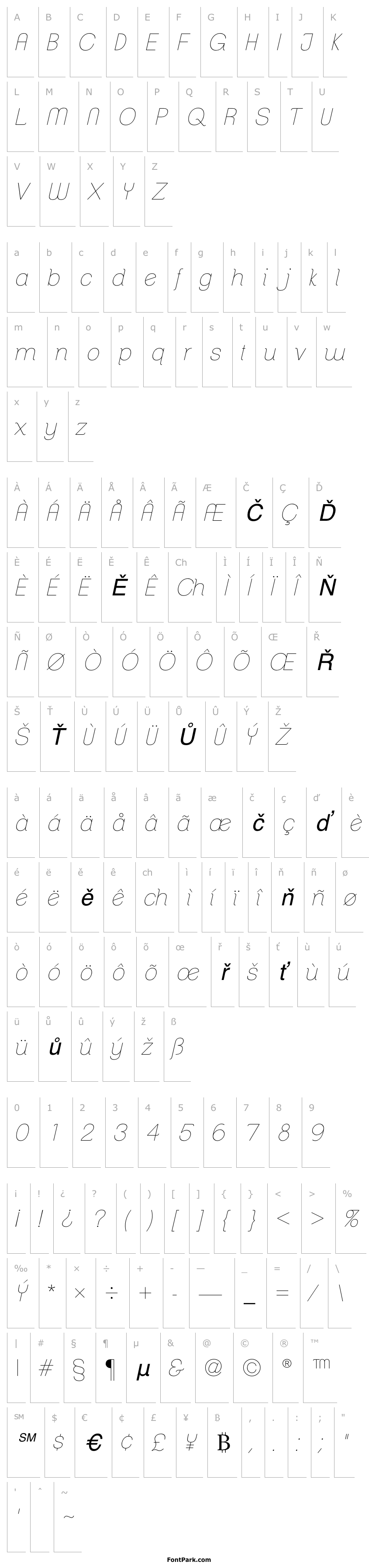 Overview ClementePDab-HairlineItalic